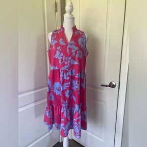 52seven blue and pink floral print dress. Size medium.​​​